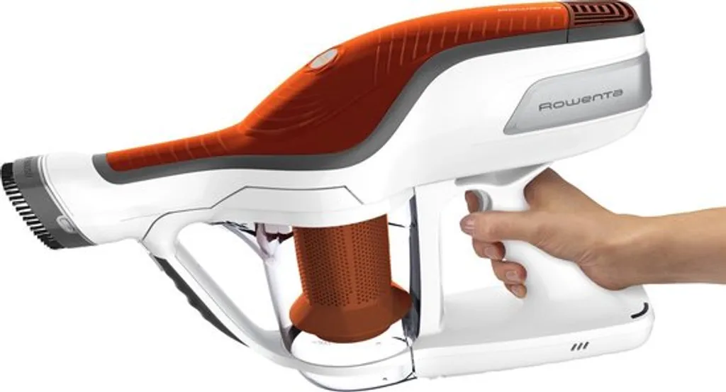 Rowenta RH9474, Trocken, Zyklonal, 82 DB, Beutellos, Orange, Weiß, Tätigkeit 7 Rowenta RH9474, Trocken, Zyklonal, 82 DB, Beutellos, Orange, Weiß, Tätigkeit – Bild 7