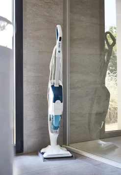 Rowenta Bodendampfreiniger Clean & Steam Revolution RY7757 | 2 In 1 Reingung | Verdampfer Für ätherische Öle | Alle Bodenarten | Anti-Kalk-Kartusche | Weiß/Blau -Rowenta 0e36aaa1a1ff05827432a63cde0437b4