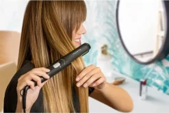 Rowenta SF1810 Express Style Haarglätter | Zwei Temperaturen (180°C Und 210°C) | Keramik-Turmalin-Beschichtung | Extra Lange Platten | Rasche Aufheizung | Verriegelungssystem | Schwarz/Silber -Rowenta 1cbee067ddee97aa331962abe8704620