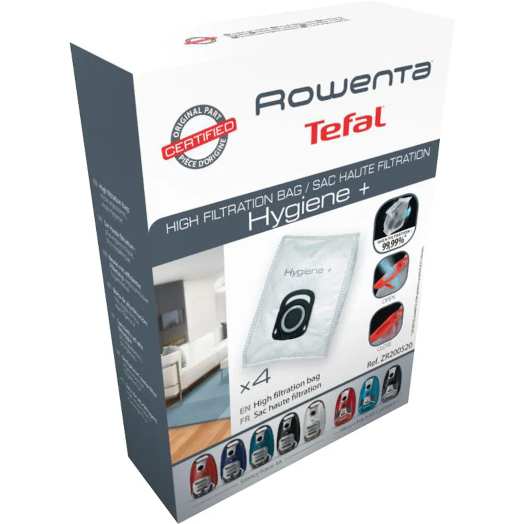 Rowenta Staubsaugerbeutel »ZR200520 Hygiene +«, 4er-Pack, Compact Power, XTrem Power, Silence Force (RO63/4,RO68,RO39) 4 Rowenta Staubsaugerbeutel »ZR200520 Hygiene +«, 4er-Pack, Compact Power, XTrem Power, Silence Force (RO63/4,RO68,RO39) – Bild 4