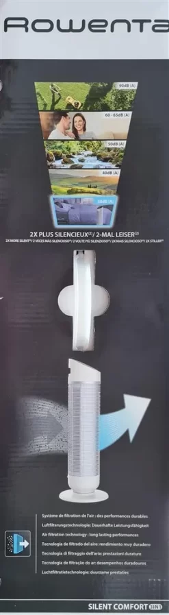 Rowenta HQ8120F0 Silent Comfort 3in1 Turmventilator Mit Smart-Technologie, Staubfilter, Ventilator & Heizung, 24h Startverzögerung, 10 Geschwindigkeitsstufen -Rowenta d58fa8b920358a6d187348a3b19683b2