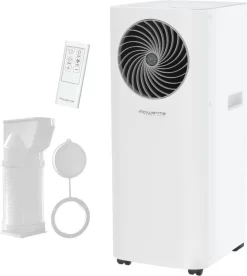 Rowenta 3 In 1 Klimagerät Turbo Cool AU5010 | Mobile Klimaanlage, Ventilator, Luftentfeuchter In Einem | Schlauch & Fernbedienung Inklusive | Eco-Modus
